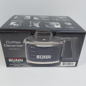 BUNN Coffee Pot Decanter Glass Carafe 10 Cup NCD-B New Open Box Replacement